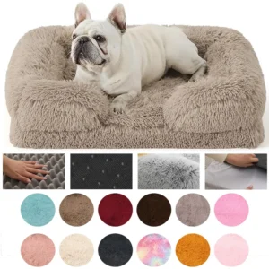Winter Rectangular Dog Beds Thickened Pad Dogs Sleeping Bed Sofa Removable Pad Dog Small Large Dog Square Kennel Dirt Repellent
